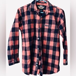 Authentic Harley-Davidson Kids Checkered Flannel Button-Down Shirt